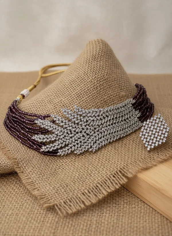 Indian_Set_Radiant_White_Stone_&_Purple_Bead_Choker_Jewellery_Set