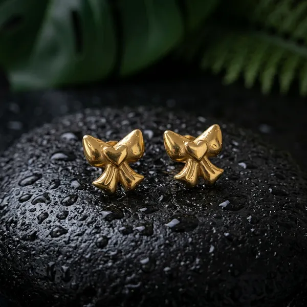 Vintage-Inspired_Polished_Gold_Bow_Pair_Of_Earrings