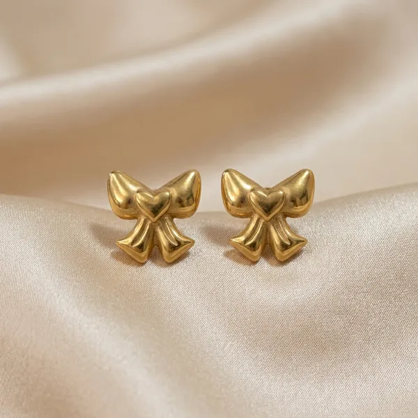 Vintage-Inspired_Polished_Gold_Bow_Pair_Of_Earrings