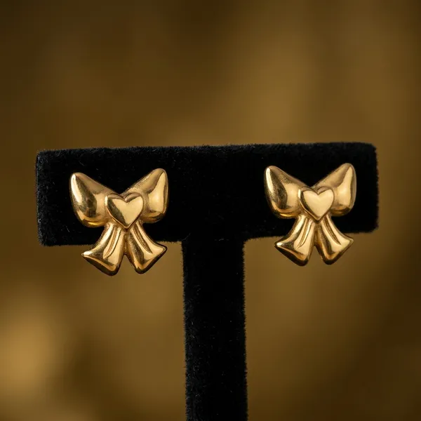 Vintage-Inspired_Polished_Gold_Bow_Pair_Of_Earrings