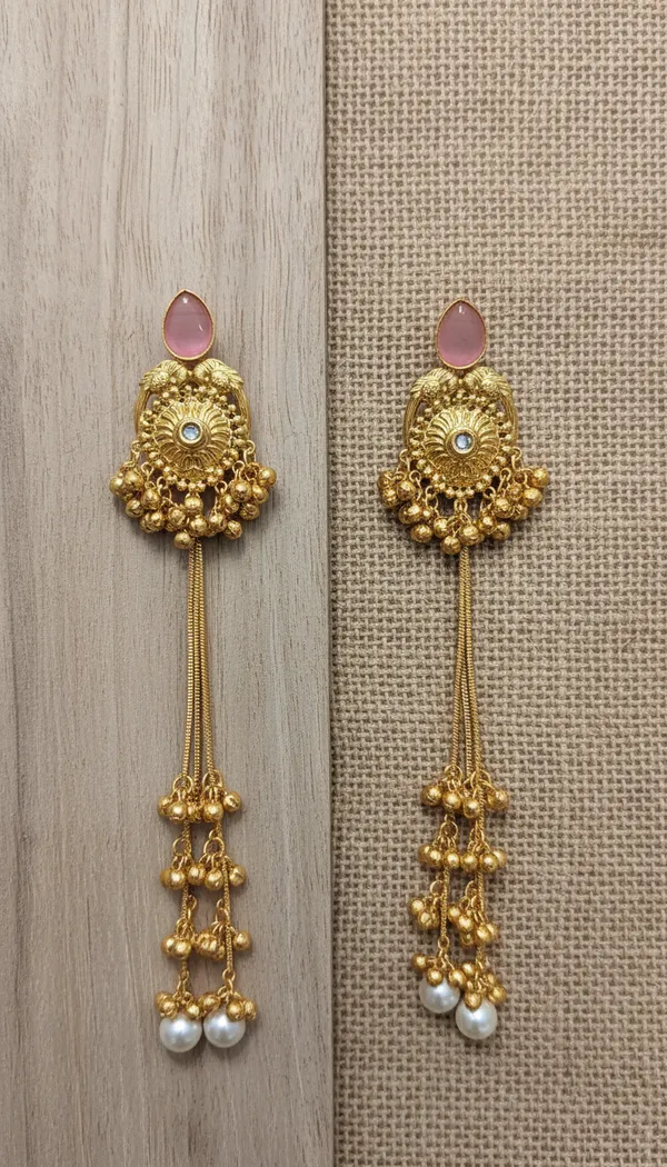 Kashmiri_Earrings_Gold-Plated_Earring_Traditional_Long_Dangle