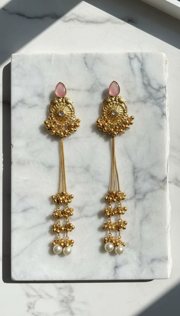 Kashmiri_Earrings_Gold-Plated_Earring_Traditional_Long_Dangle