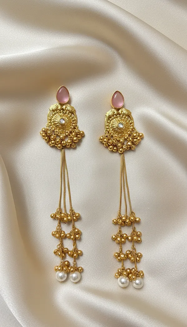 Kashmiri_Earrings_Gold-Plated_Earring_Traditional_Long_Dangle