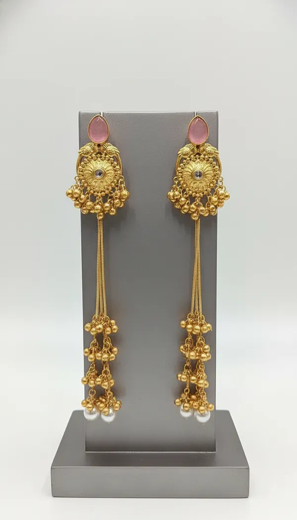 Kashmiri_Earrings_Gold-Plated_Earring_Traditional_Long_Dangle