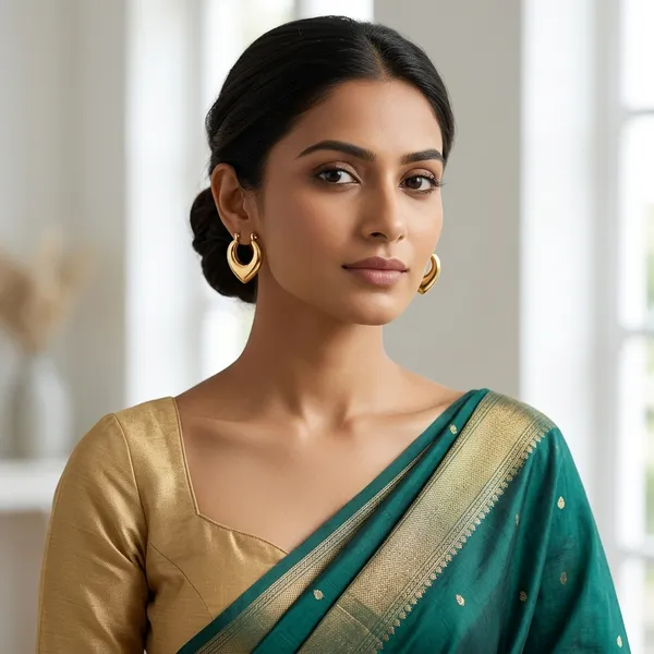 Gold_Tapered_V_Shape_Hoop_Earrings