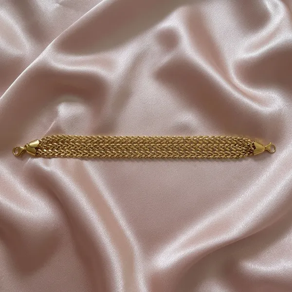 Triple_Strand_Gold_Chevron_Link_Bracelet