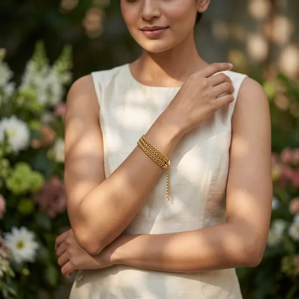 Triple_Strand_Gold_Chevron_Link_Bracelet