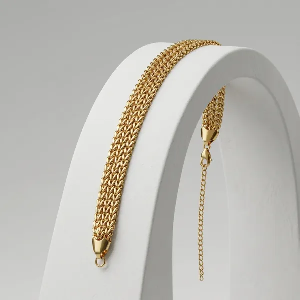 Triple_Strand_Gold_Chevron_Link_Bracelet