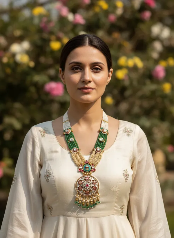Indian_Set_Regal_Kundan_And_Emerald-Green_Bead_Long_Necklace_Set