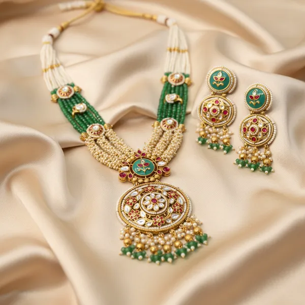 Indian_Set_Regal_Kundan_And_Emerald-Green_Bead_Long_Necklace_Set
