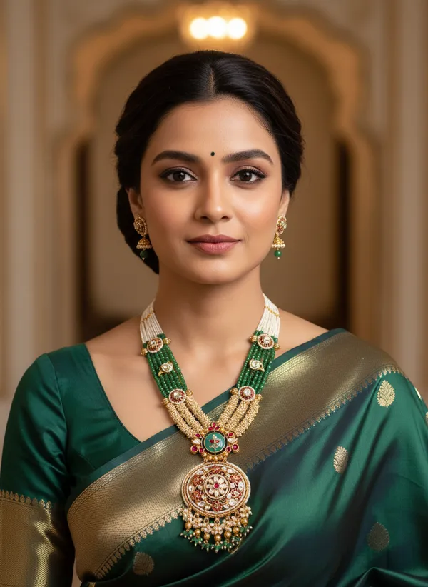 Indian_Set_Regal_Kundan_And_Emerald-Green_Bead_Long_Necklace_Set