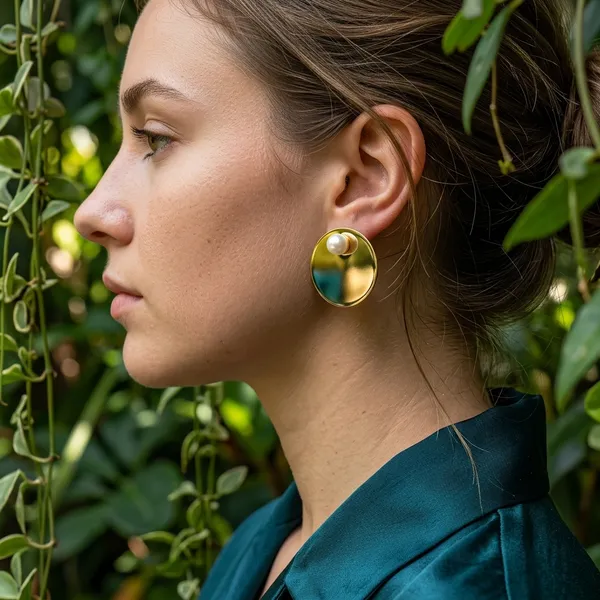Luxe_Golden_Disc_Pearl_Earrings_Hoops