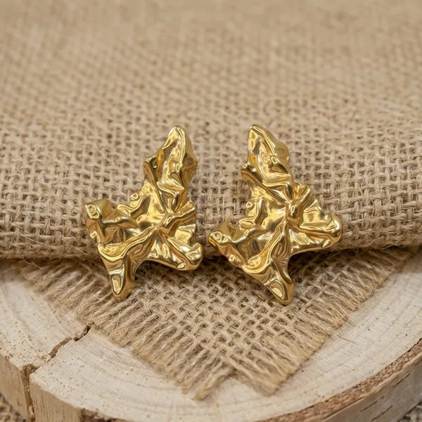 Molten_Gold_Abstract_Statement_Pair_Of_Earrings