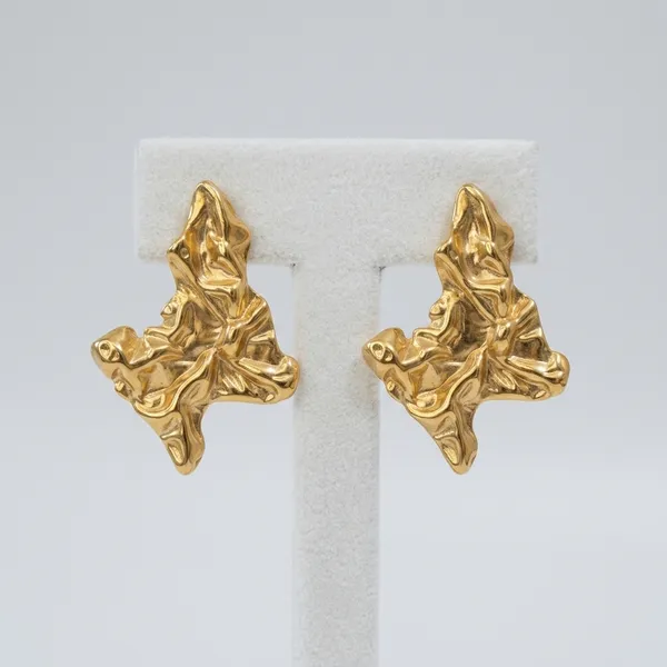 Molten_Gold_Abstract_Statement_Pair_Of_Earrings