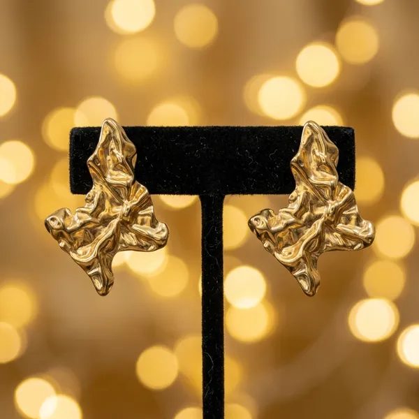 Molten_Gold_Abstract_Statement_Pair_Of_Earrings