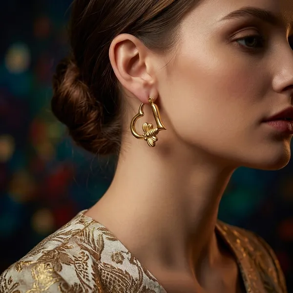 Golden_Honeybee_Heart_Hoop_Earrings