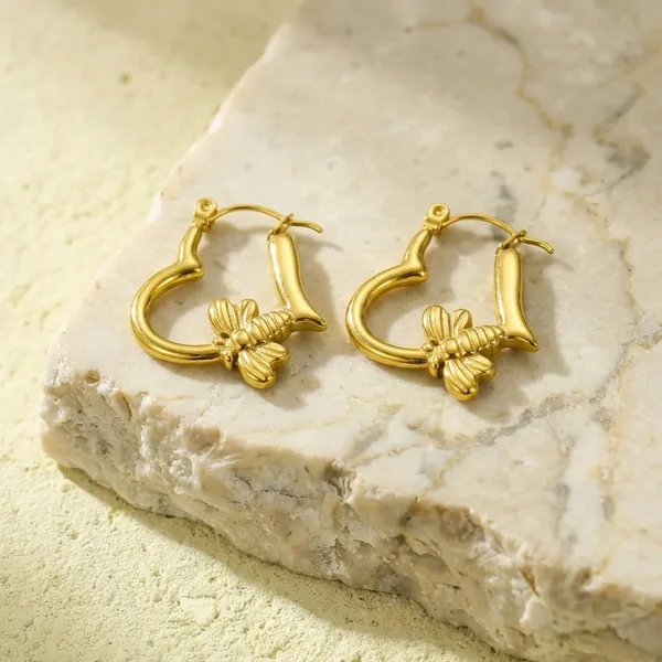 Golden_Honeybee_Heart_Hoop_Earrings
