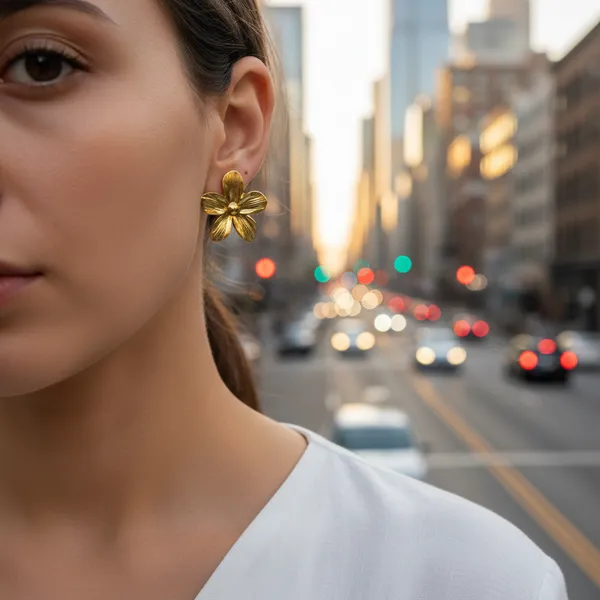 Elegant__Plated_Flower_Stud_Earrings__Anti-Tarnish