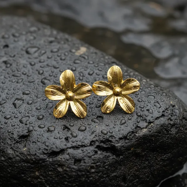 Elegant__Plated_Flower_Stud_Earrings__Anti-Tarnish