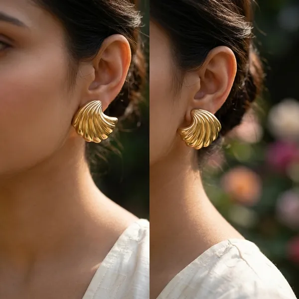 Vintage-Inspired_Golden_Scallop_Shell_Stud_Earrings