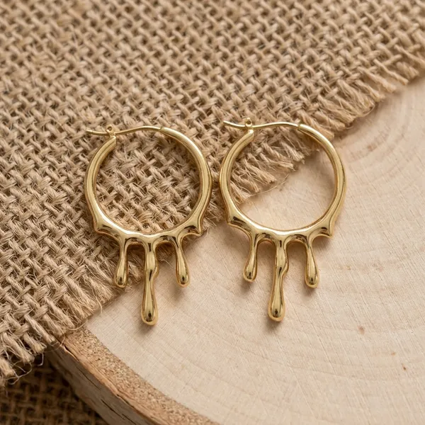 Gilded_Molten_Drip_Hoop_Earrings