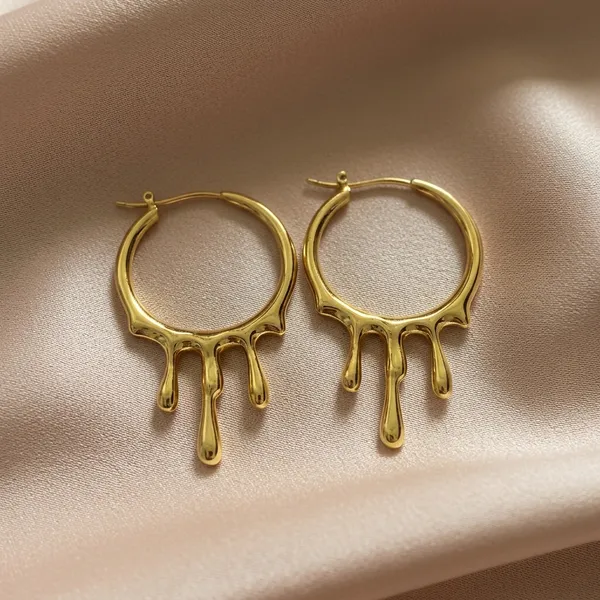 Gilded_Molten_Drip_Hoop_Earrings