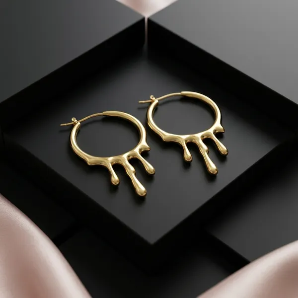 Gilded_Molten_Drip_Hoop_Earrings