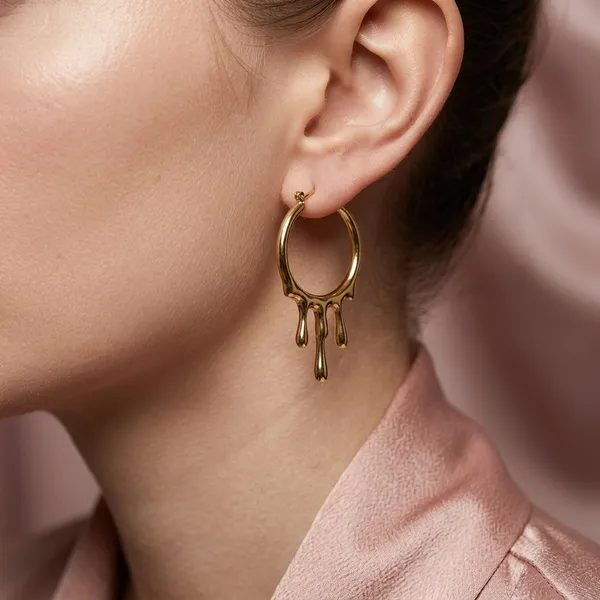 Gilded_Molten_Drip_Hoop_Earrings