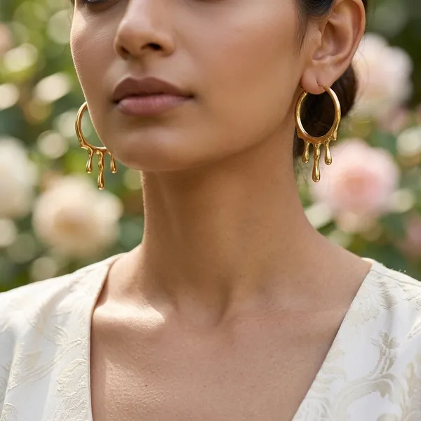 Gilded_Molten_Drip_Hoop_Earrings