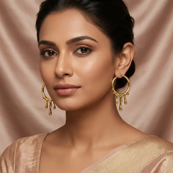 Gilded_Molten_Drip_Hoop_Earrings