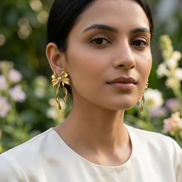 Elegant_Gold_Ribbon_Bow_Drop_Earrings