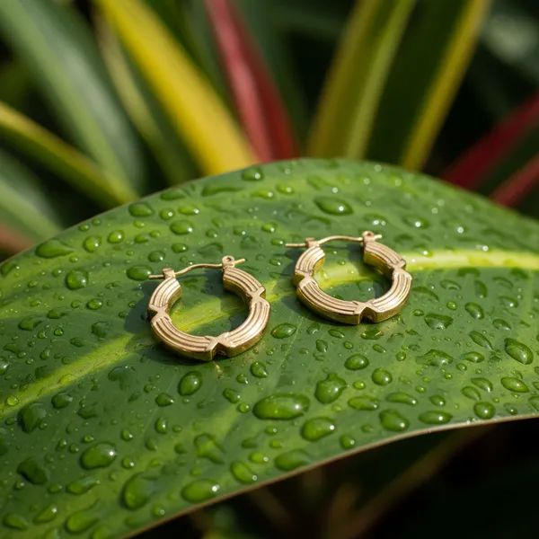Vintage_Ribbed_Gold-Toned_Hoop_Earrings