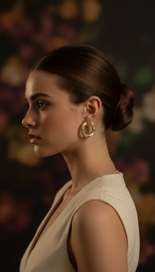 Vintage_Ribbed_Gold-Toned_Hoop_Earrings