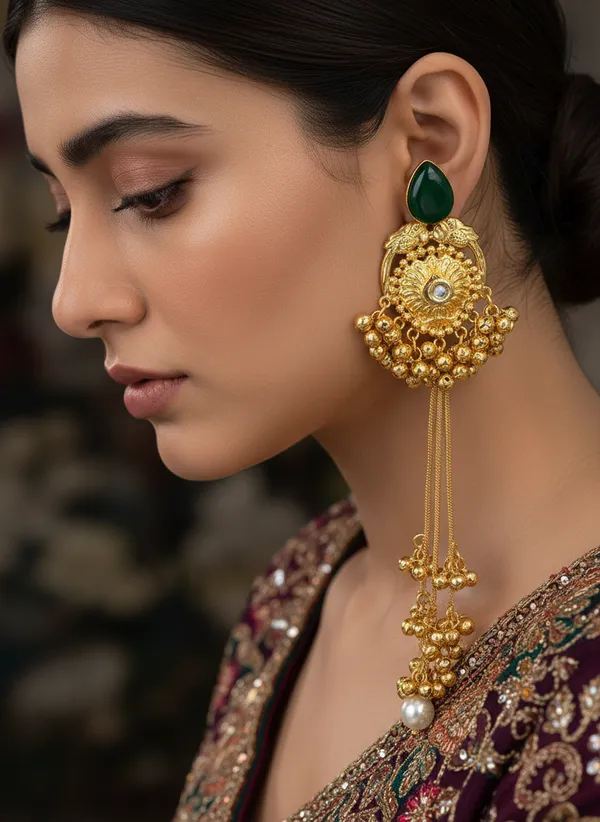 Kashmiri_Earrings_Gold-Plated_Earring_Traditional_Long_Drop
