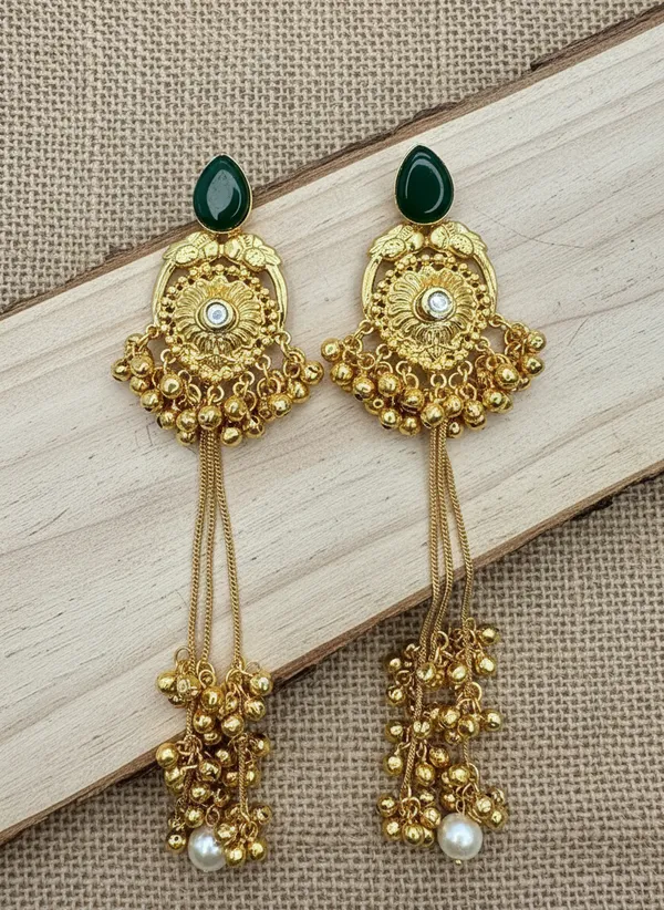 Kashmiri_Earrings_Gold-Plated_Earring_Traditional_Long_Drop
