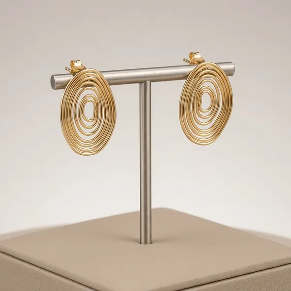 Golden_Abstract_Spiral_Earrings