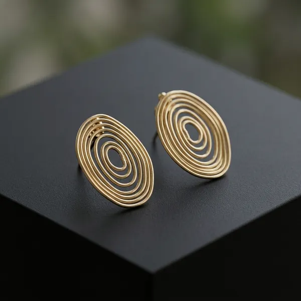 Golden_Abstract_Spiral_Earrings