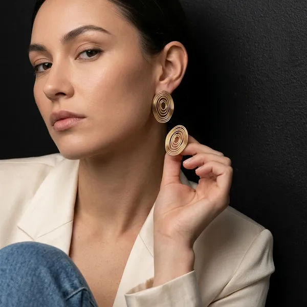Golden_Abstract_Spiral_Earrings