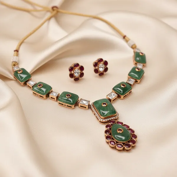 Indian_Set_Regal_Emerald_And_Ruby_Polki_Necklace_Set