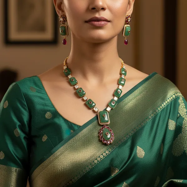 Indian_Set_Regal_Emerald_And_Ruby_Polki_Necklace_Set