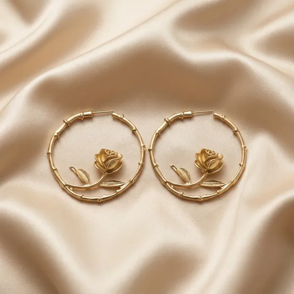 Golden_Rose_Hoop_Earrings