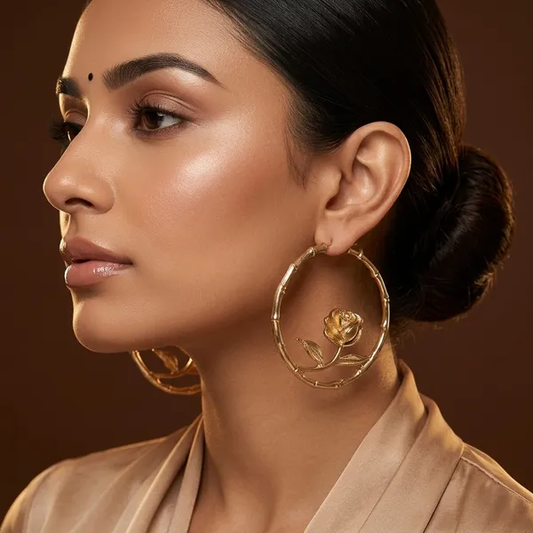 Golden_Rose_Hoop_Earrings