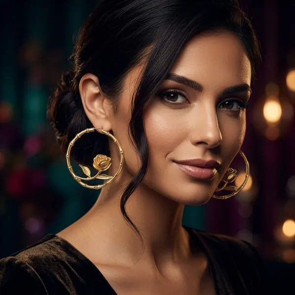 Golden_Rose_Hoop_Earrings
