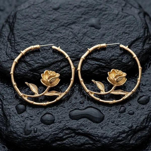 Golden_Rose_Hoop_Earrings