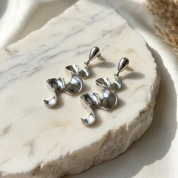 Sculptural_Molten_Silver_Earrings
