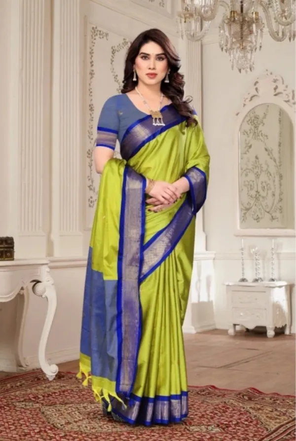 Lime_Green_Woven_Saree_for_Women