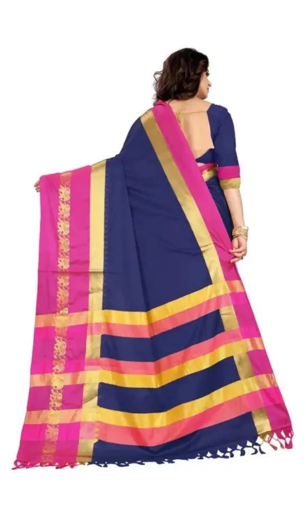 Blue_And_Pink_Traditional_Saree_For_Women