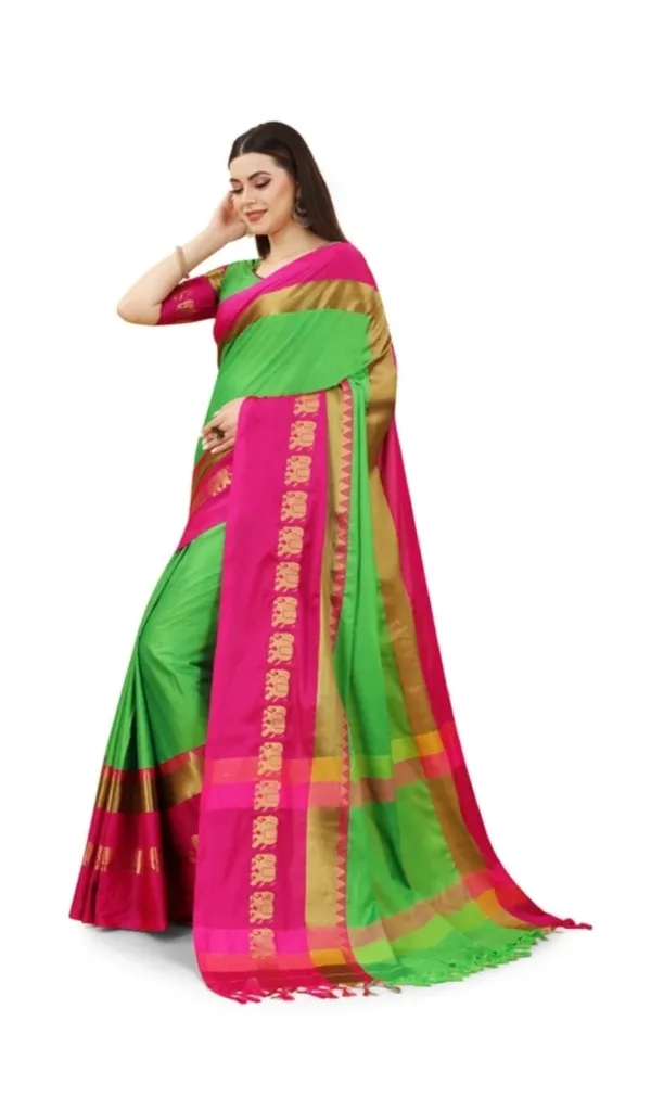 Green_And_Pink_Designer_Blouse_for_Women