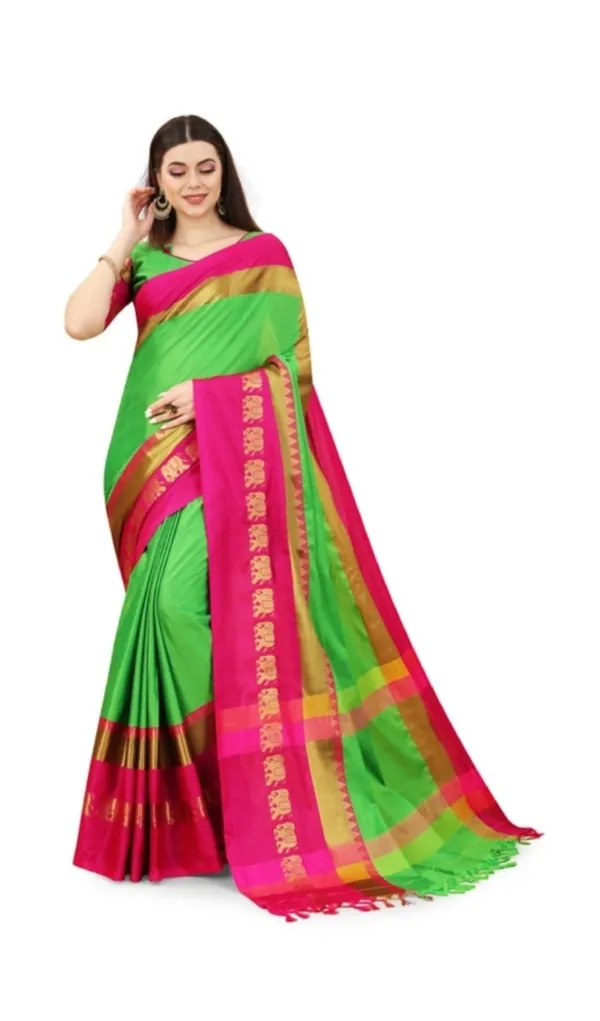 Green_And_Pink_Designer_Blouse_for_Women