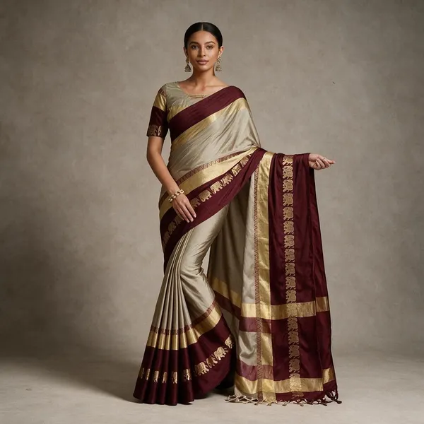 Maroon_Beige_Cotton_Silk_Woven_Traditional_Saree_For_Women_Saree_under_999